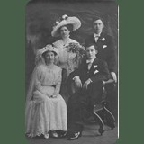 Edward A. Ulliman and Anna M. Sassen Wedding on June 22 1910. Standing are his brother Joseph Ulliman and Mary Sassen Ulliman. 